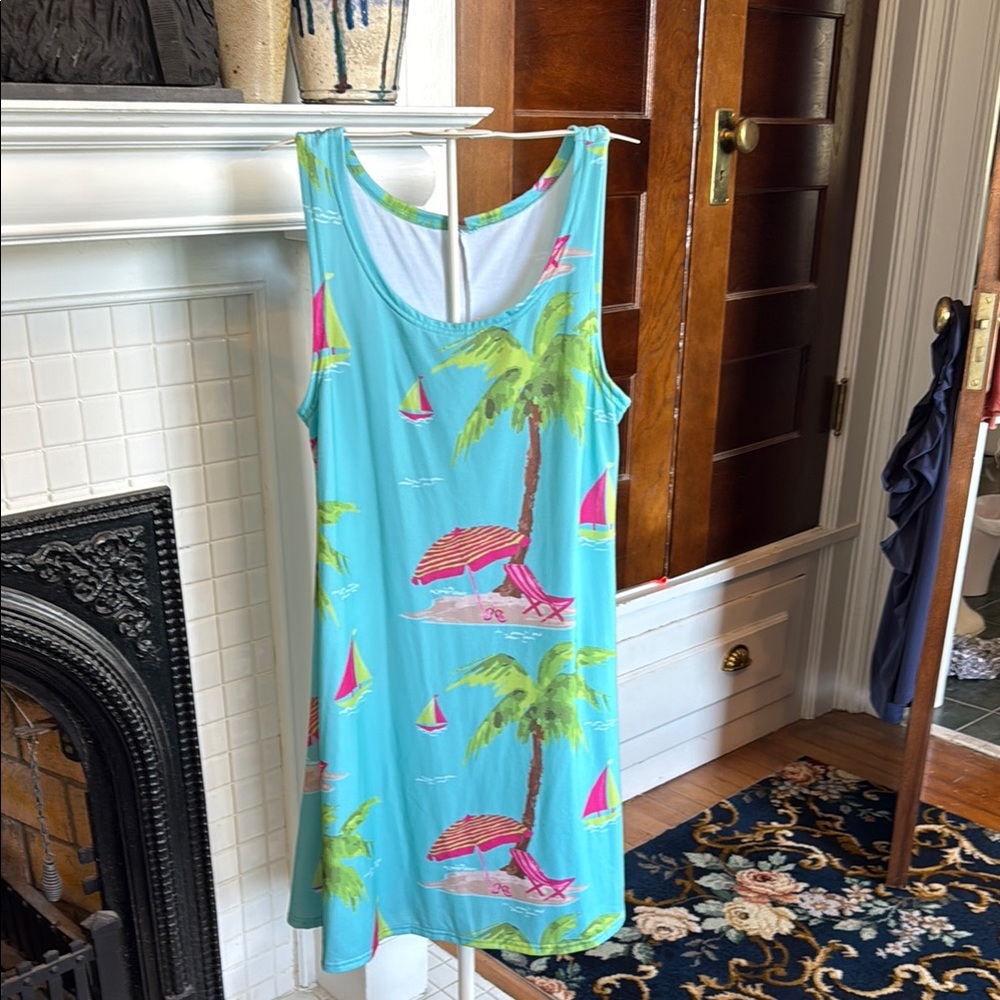 Lolly Wolly Doodle Tropical Print Swim Coverup worn about 3x